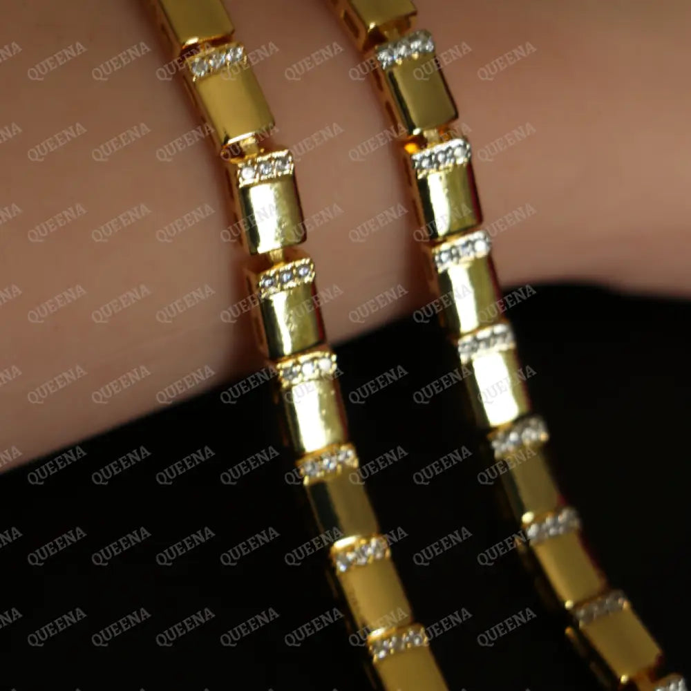 Catalina Golden Bracelet Studded with Gold or Silver Zircon Stones Bracelet
