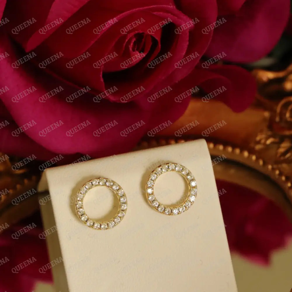 Christina Circular Stud Earrings studded with full Zircons earrings