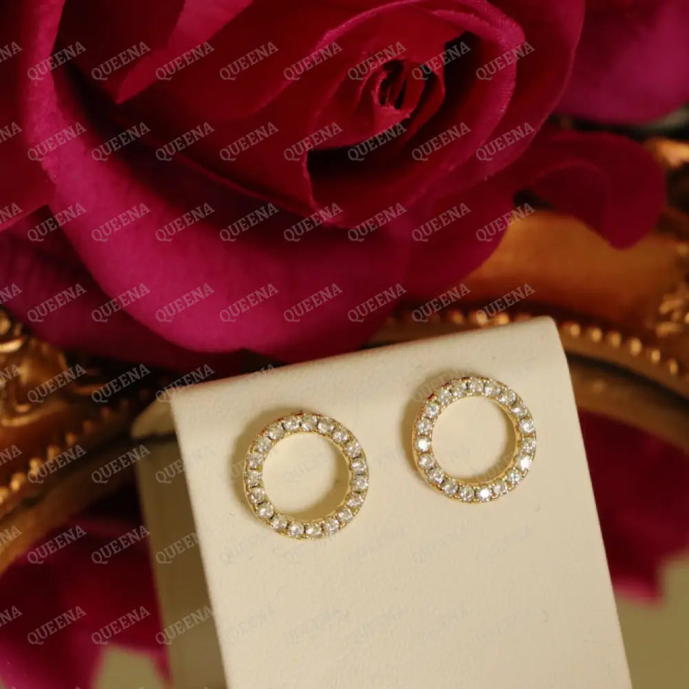 Christina Circular Stud Earrings studded with full Zircons earrings