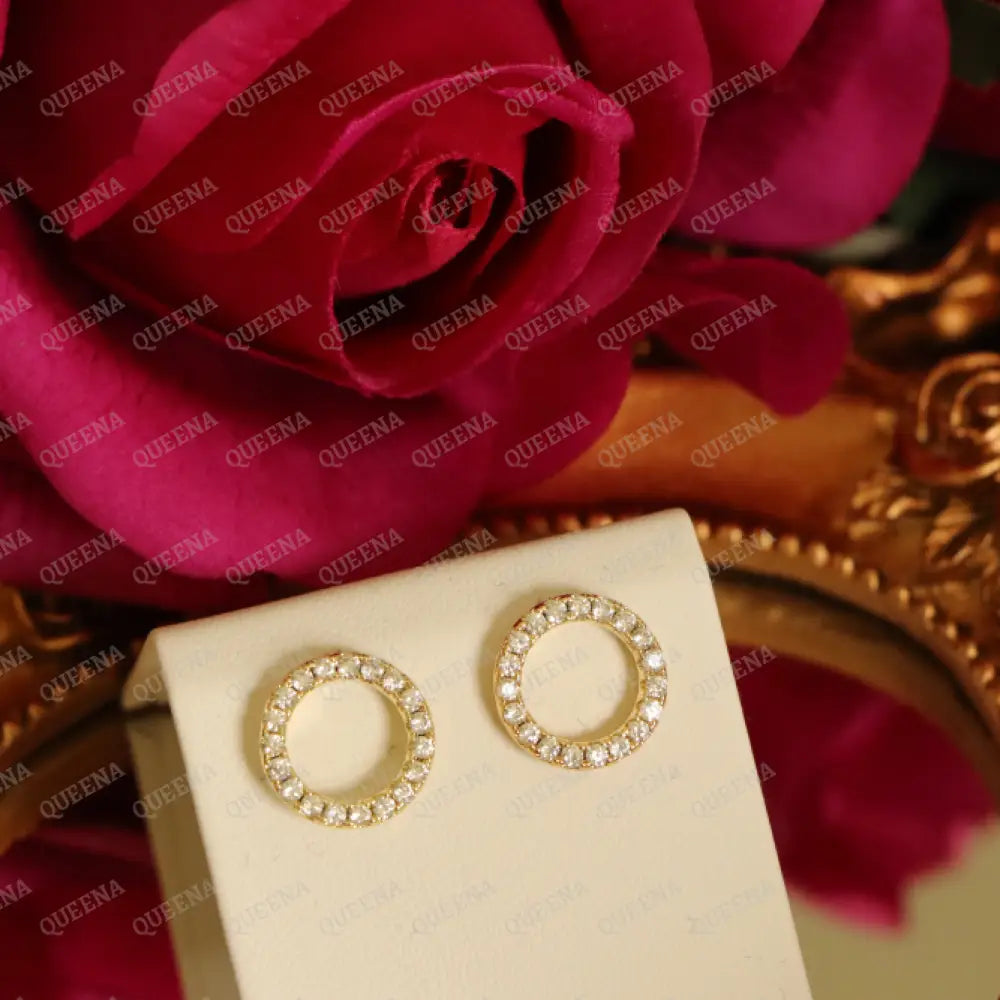 Christina Circular Stud Earrings studded with full Zircons earrings