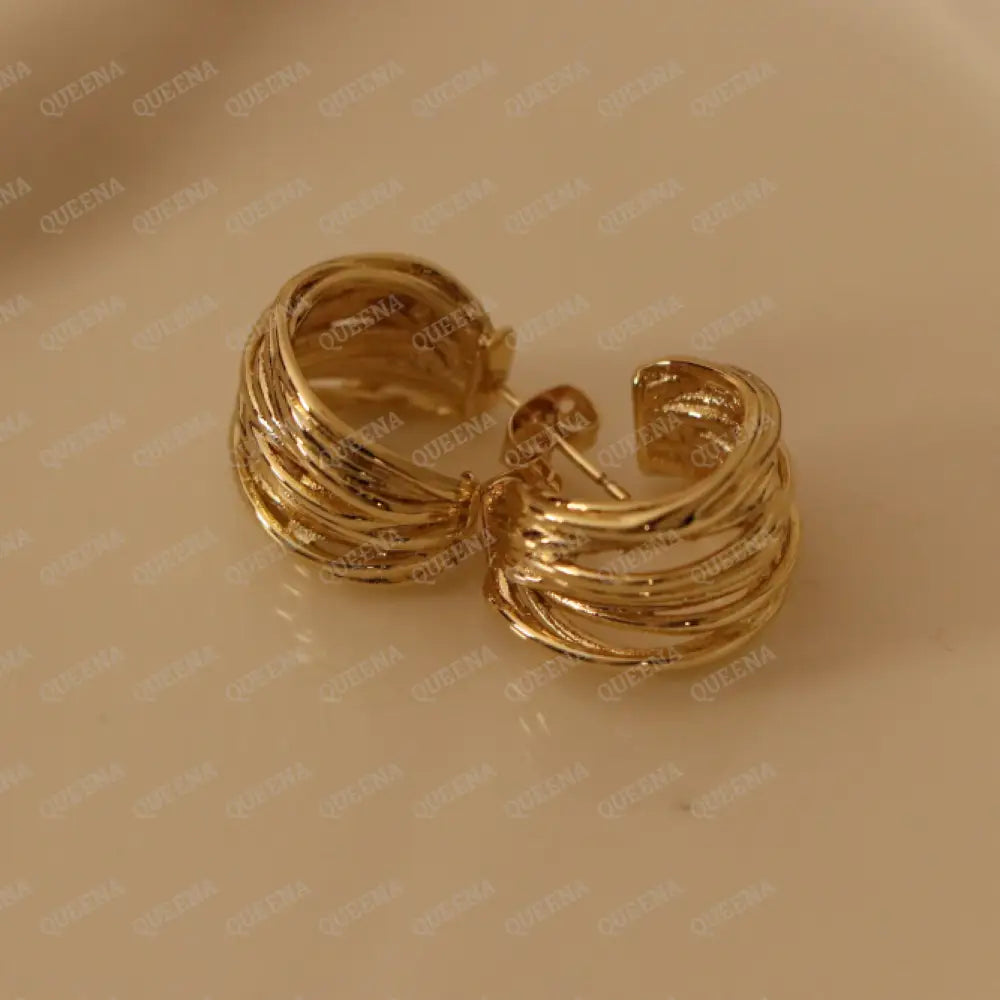 Clara C- Shape Stud Earrings Earrings