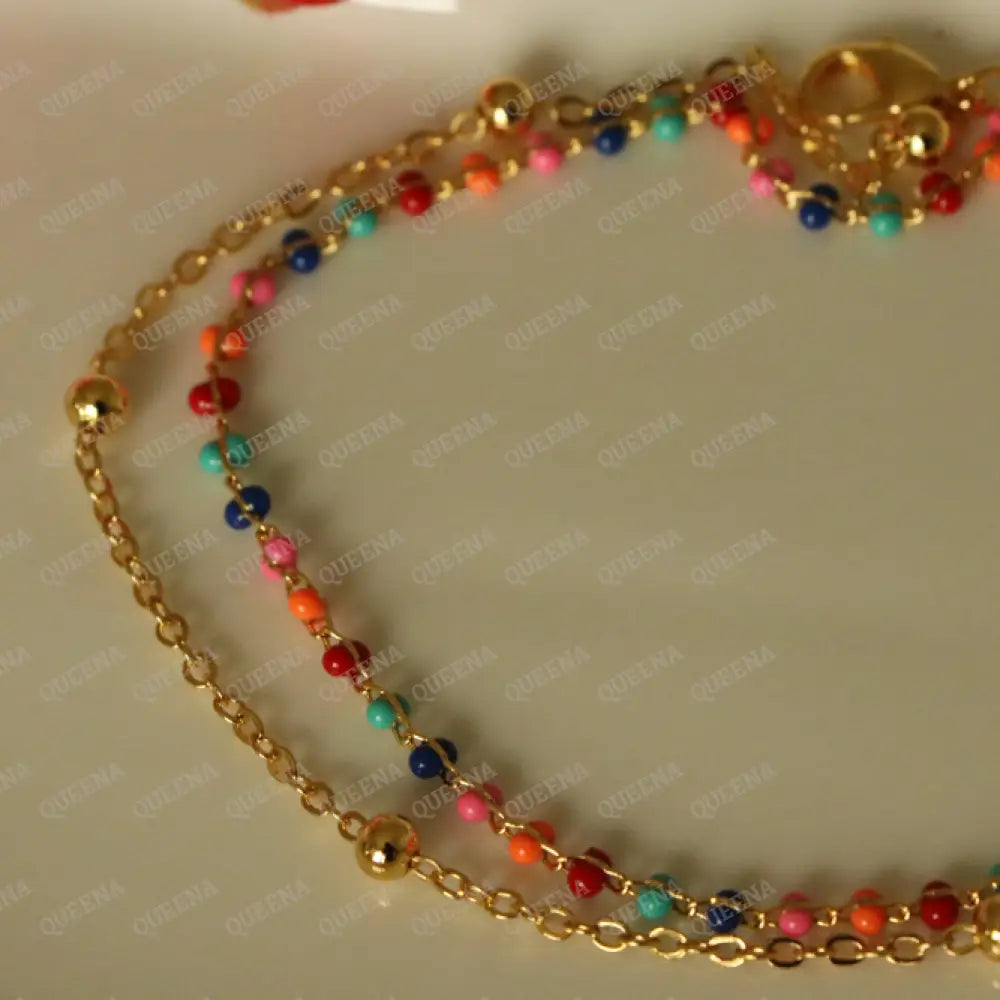 Colorful Double Layers Anklet Anklet