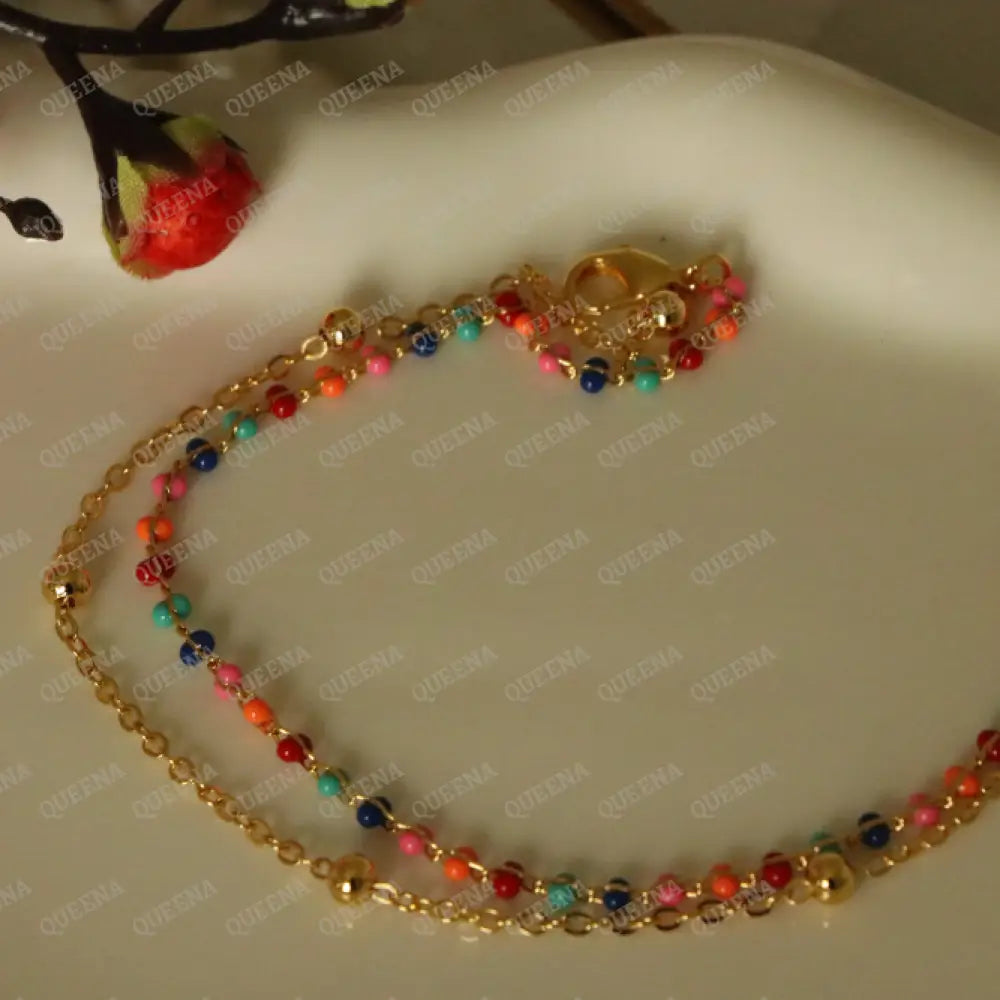 Colorful Double Layers Anklet Anklet