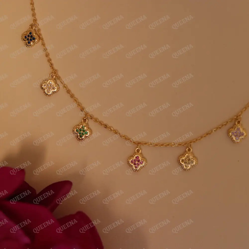 Colorful Rosa Flora Choker Necklace Necklaces