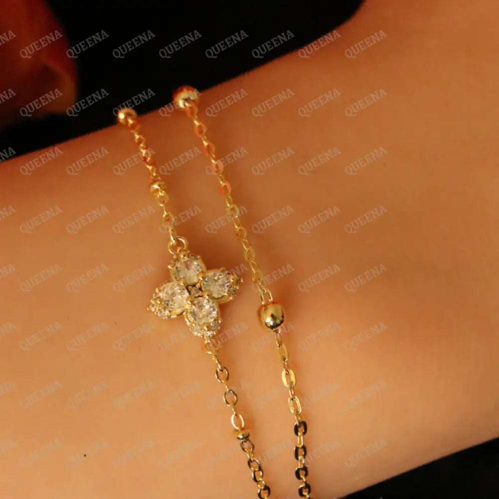 Crystal Flower Double layers Bracelet Bracelet