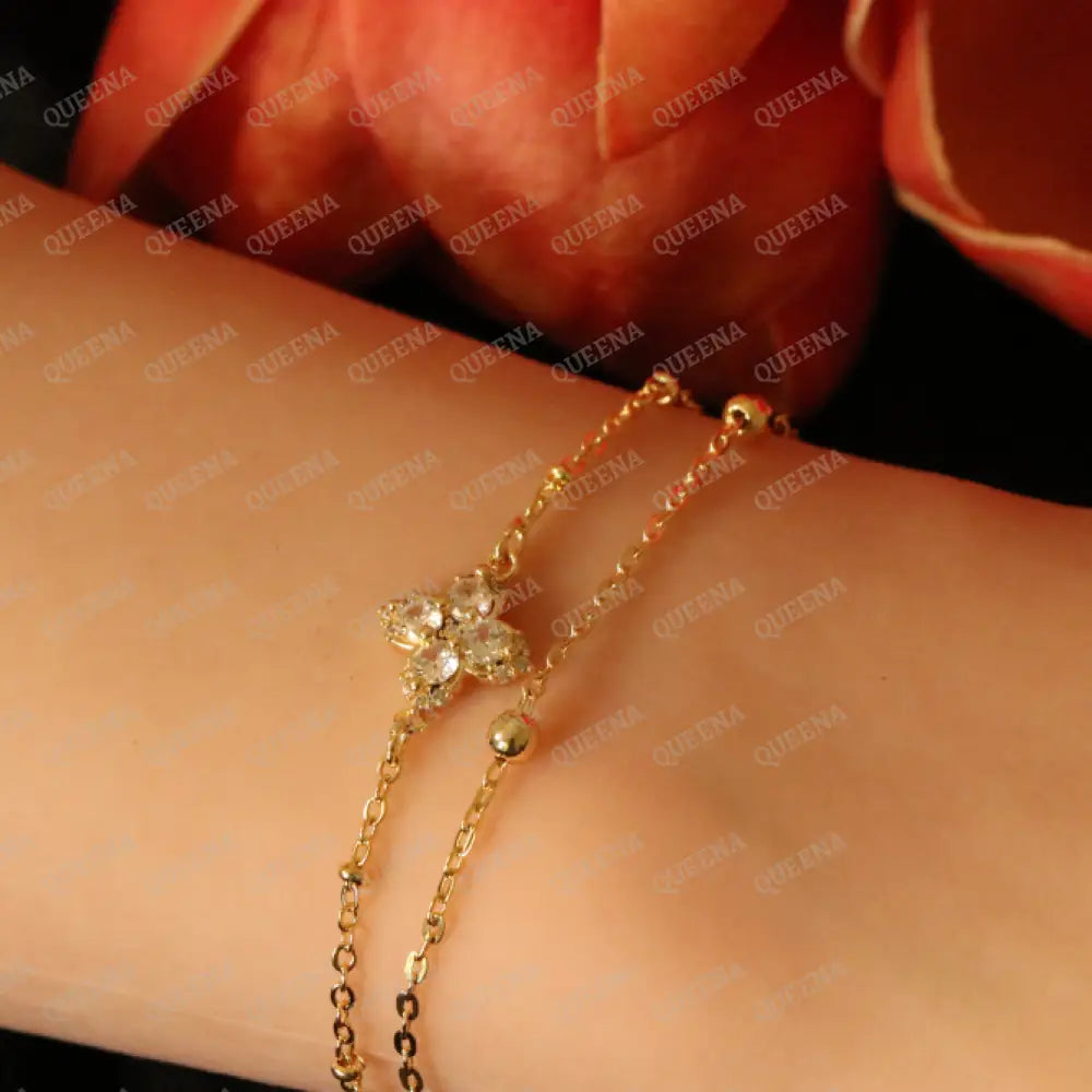 Crystal Flower Double layers Bracelet Bracelet