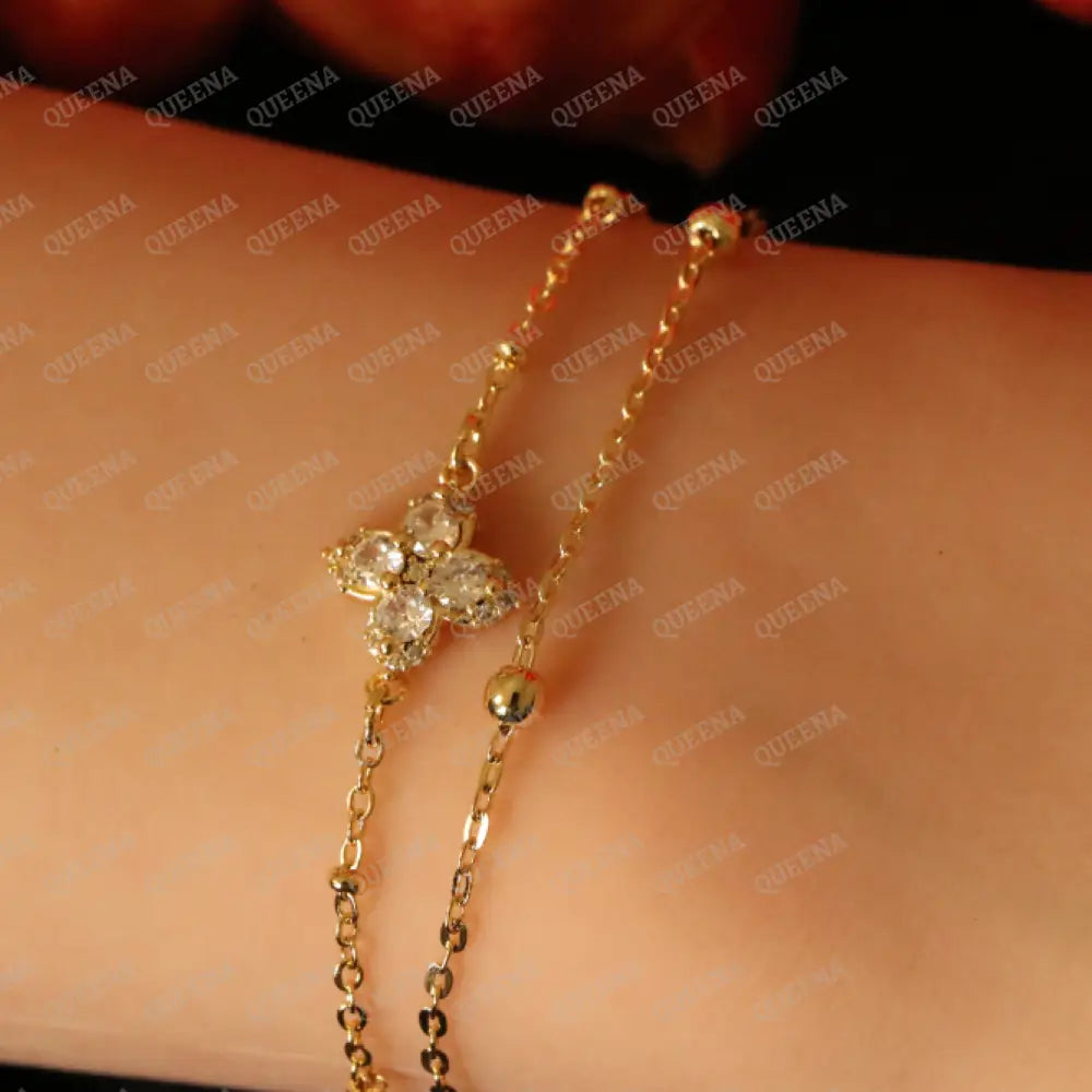 Crystal Flower Double layers Bracelet Bracelet