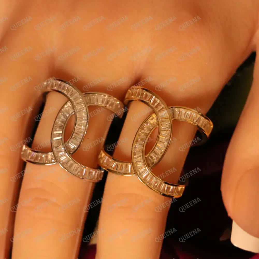 Crystals X Ring - Adjustable (Free Size) - Rings
