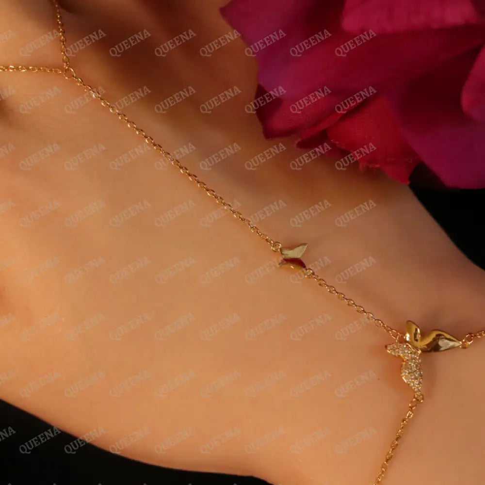 Cutie Butterfly Hand Chain Bracelet