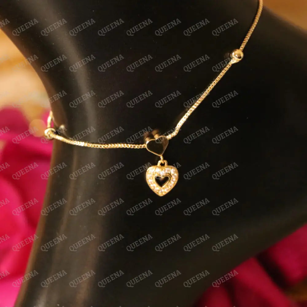 Cutie Sparkle Heart Anklet - Anklet
