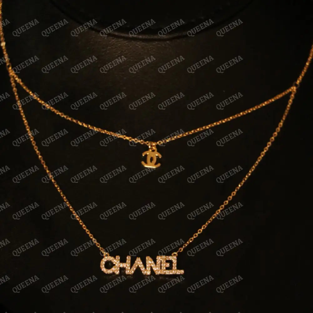 Double Layers CH Choker Necklace Necklaces
