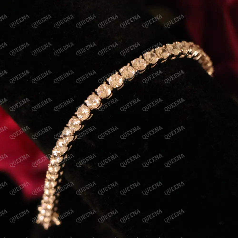 Elegant Classic Moissanite Diamond Tennis Bracelet with Dimond Lock Bracelet