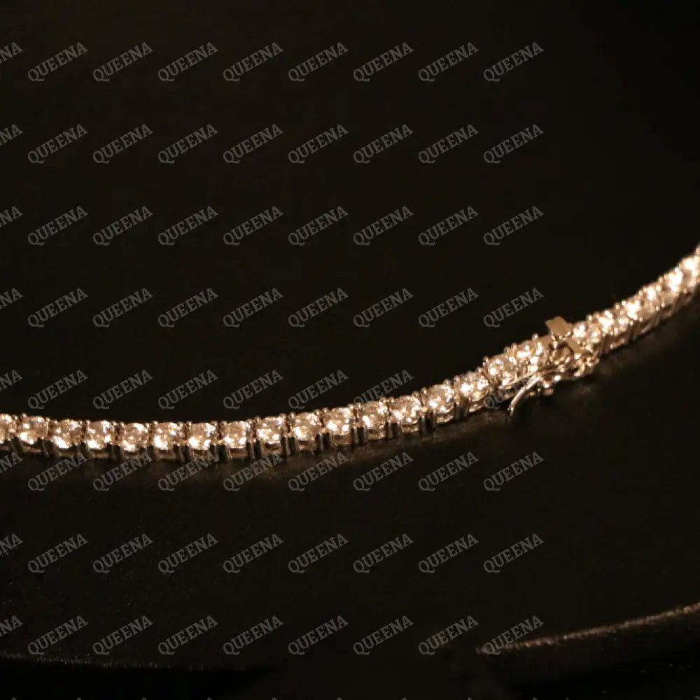 Elegant Classic Moissanite Diamond Tennis Jewelry Set with Dimond Lock (Choker Necklace + Bracelet) Jewelry Sets
