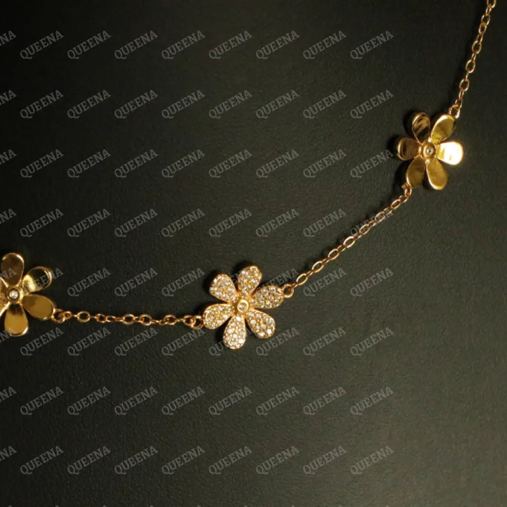 Elegant Jasmin Jewelry Set with 10 Jasmin Flowers (Necklace + Bracelet) Jewelry Sets