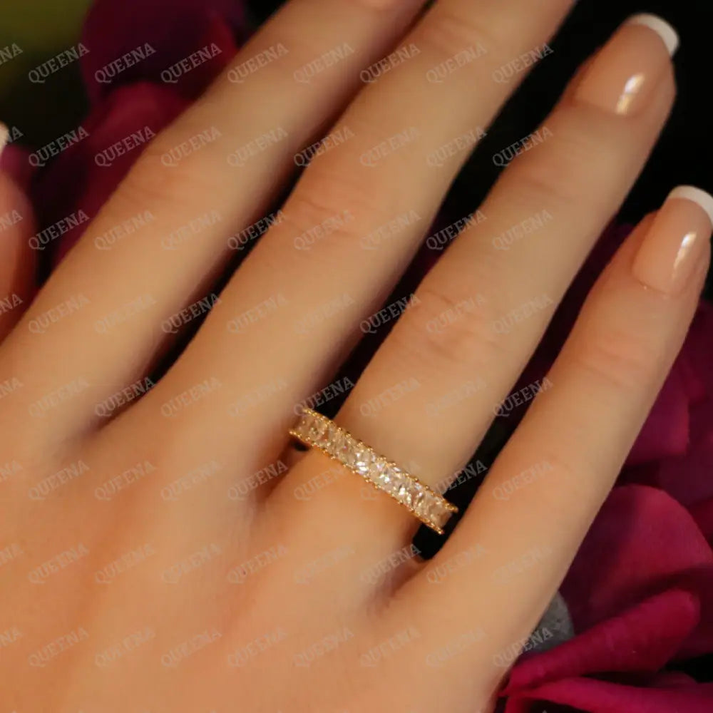 Golden Crystal Rhinestone Tennis Ring - Adjustable (Free Size) Rings