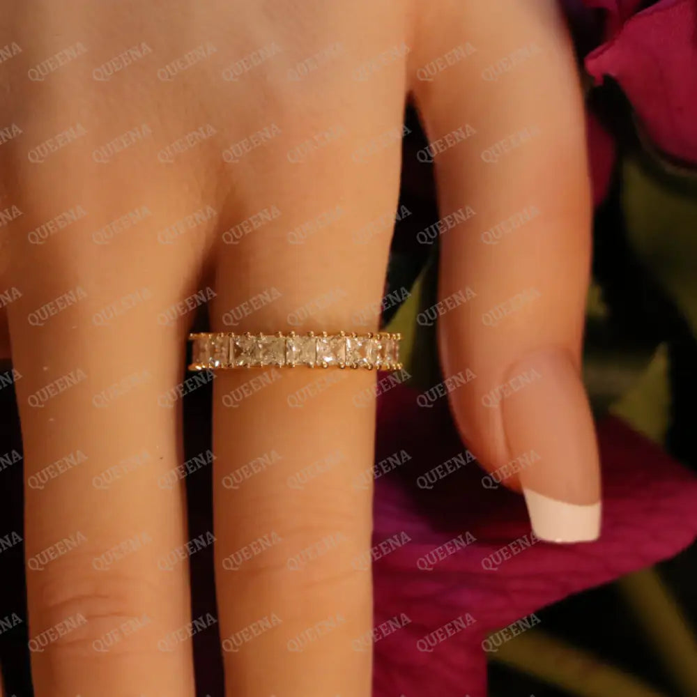 Golden Crystal Rhinestone Tennis Ring - Adjustable (Free Size) Rings