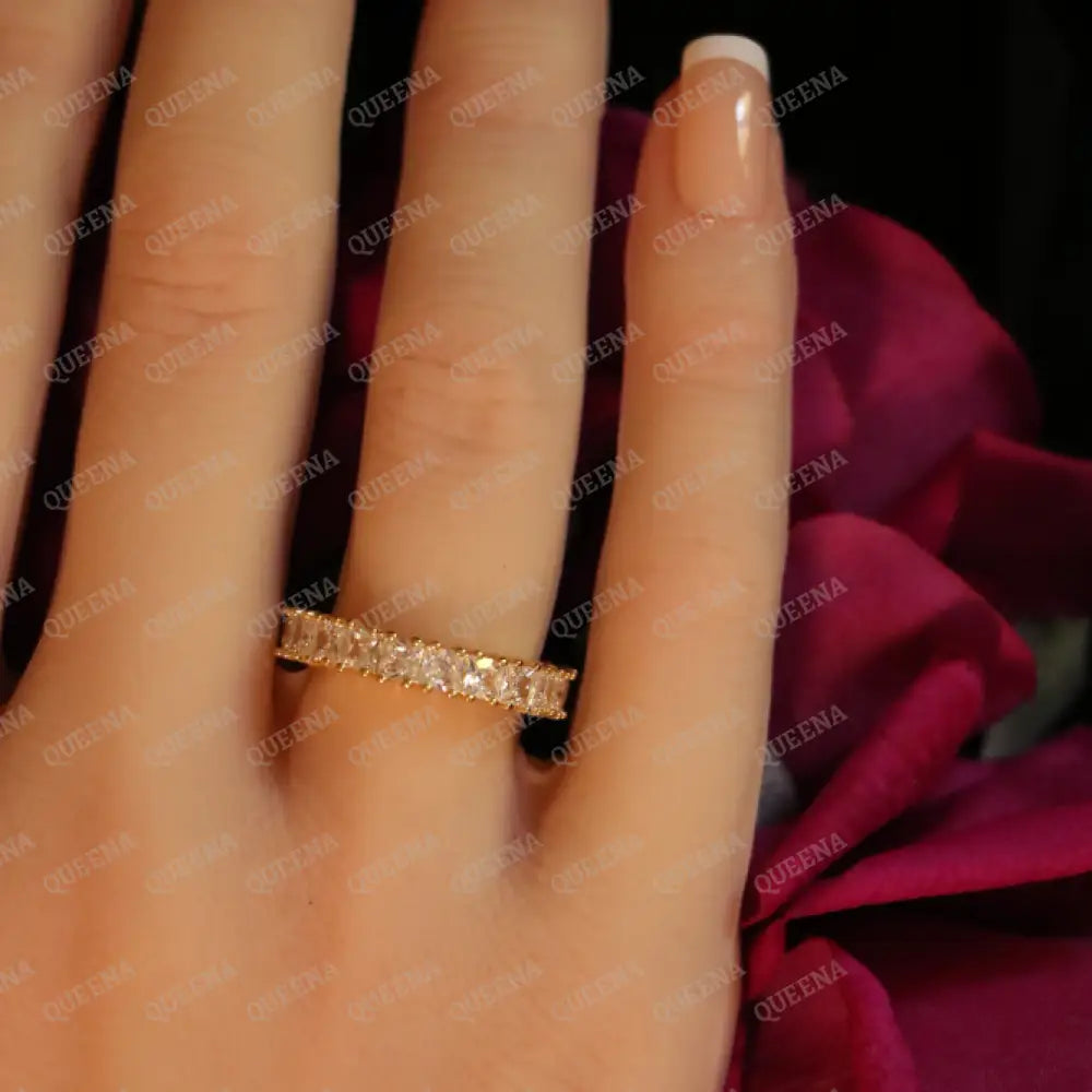 Golden Crystal Rhinestone Tennis Ring - Adjustable (Free Size) Rings