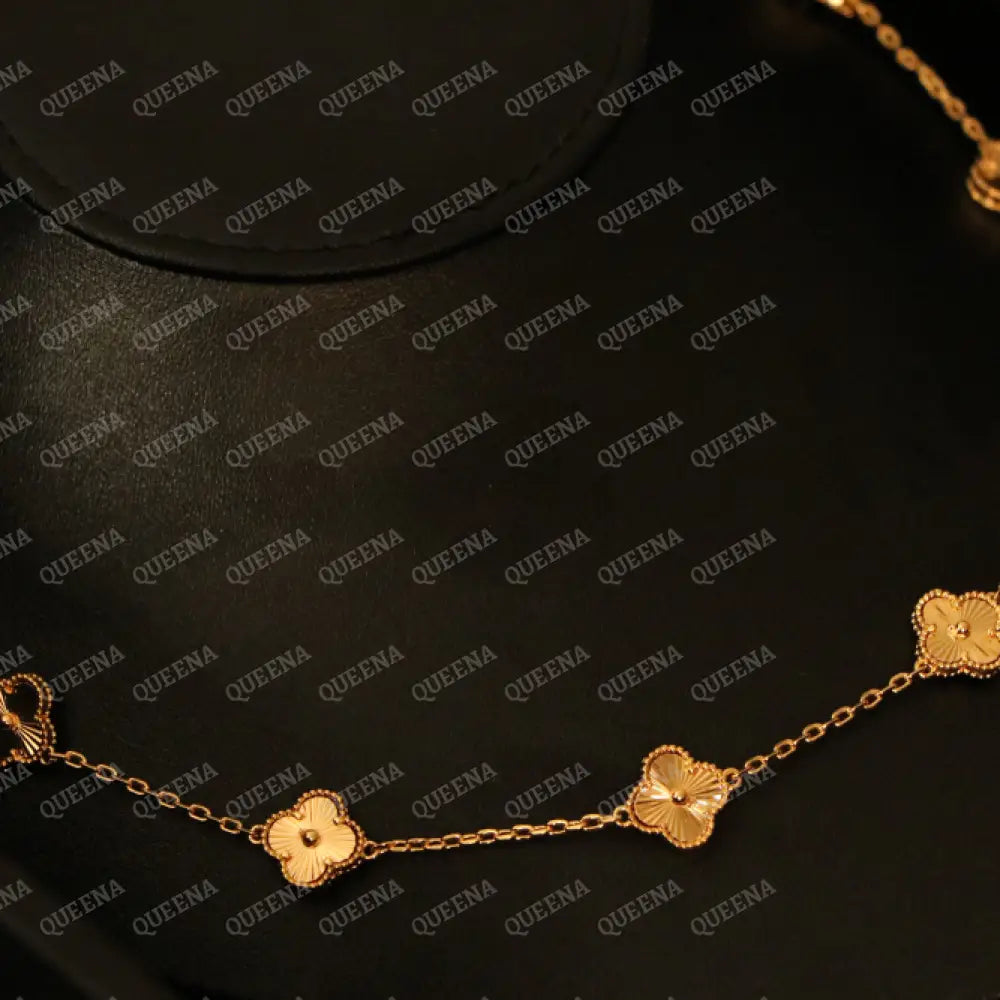 Golden Mini Clovers Choker Necklace Necklaces