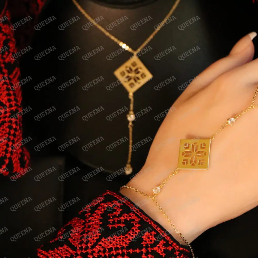 Heritage Palestine Star Glow Jewelry Set - High Quality 18k Gold Plated Statement Piece Jewelry Sets