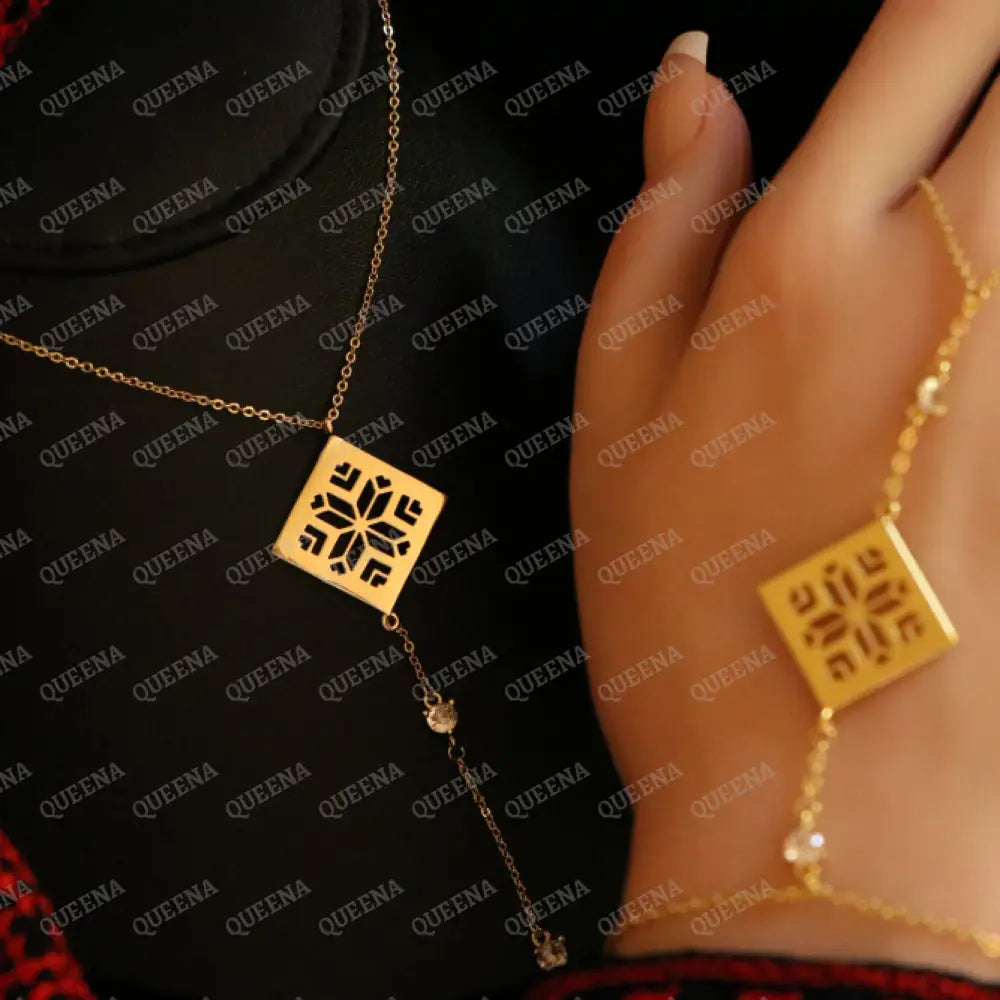 Heritage Palestine Star Glow Jewelry Set - High Quality 18k Gold Plated Statement Piece Jewelry Sets