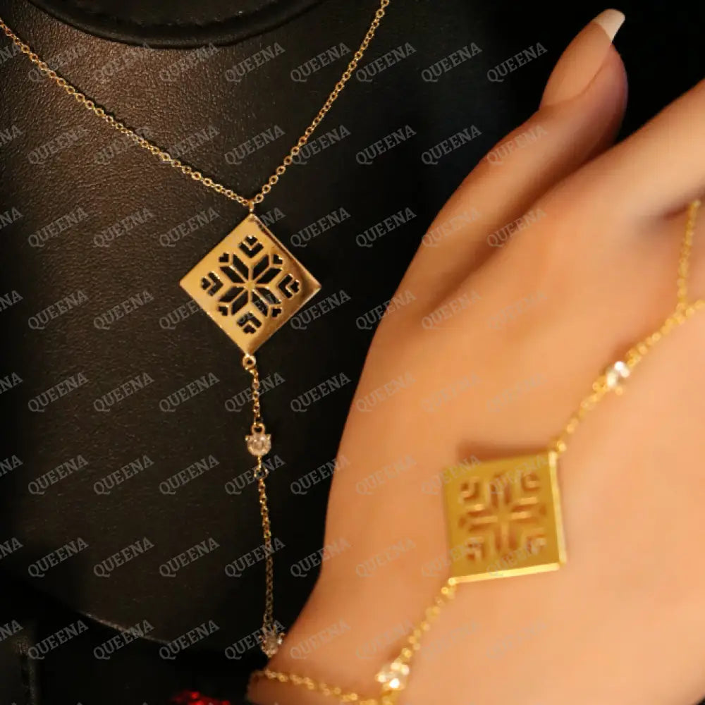 Heritage Palestine Star Glow Jewelry Set - High Quality 18k Gold Plated Statement Piece Jewelry Sets