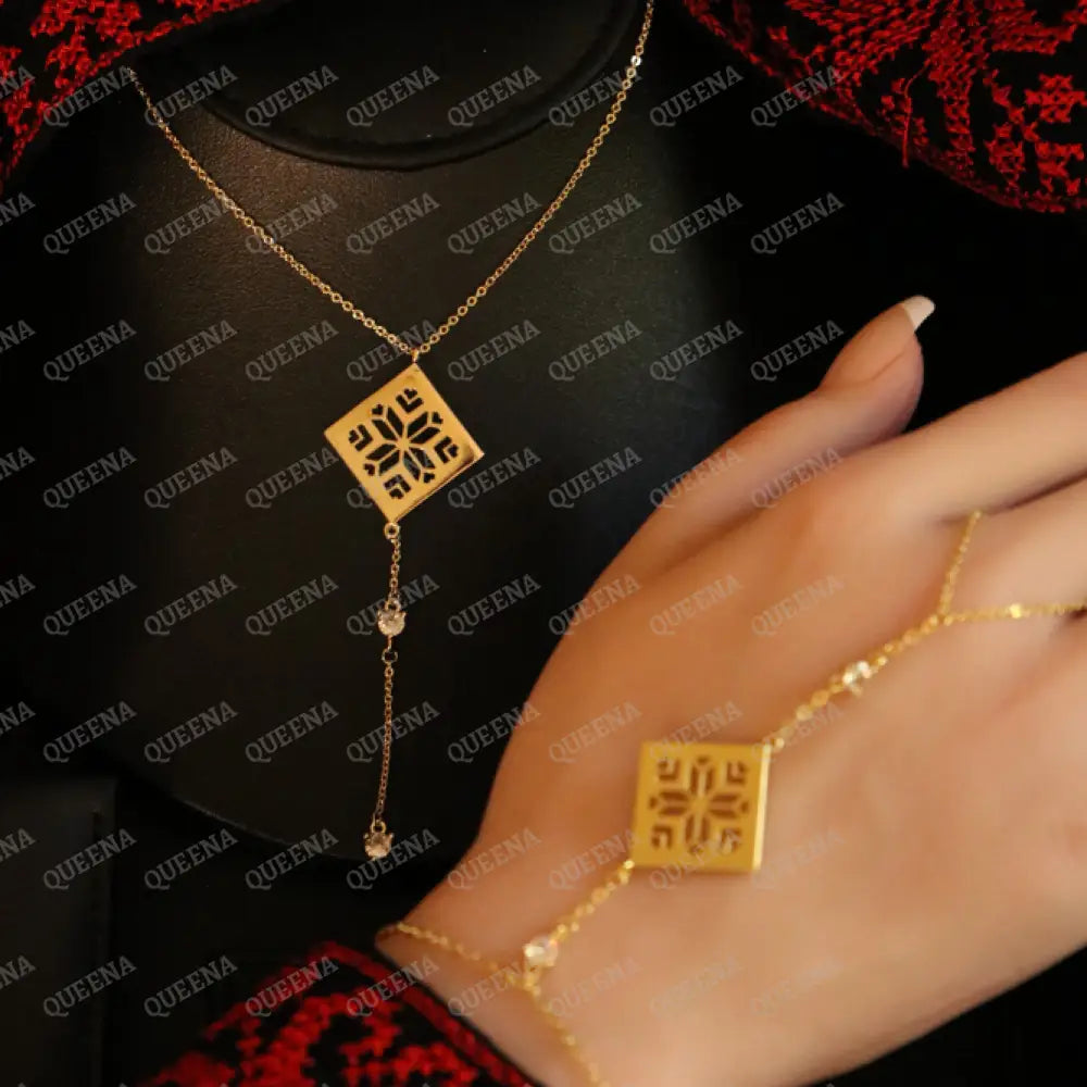 Heritage Palestine Star Glow Jewelry Set - High Quality 18k Gold Plated Statement Piece Jewelry Sets
