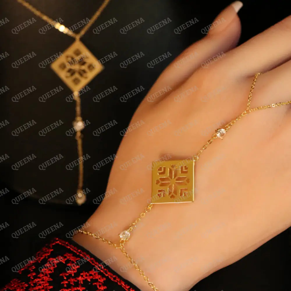 Heritage Palestine Star Glow Jewelry Set - High Quality 18k Gold Plated Statement Piece Jewelry Sets