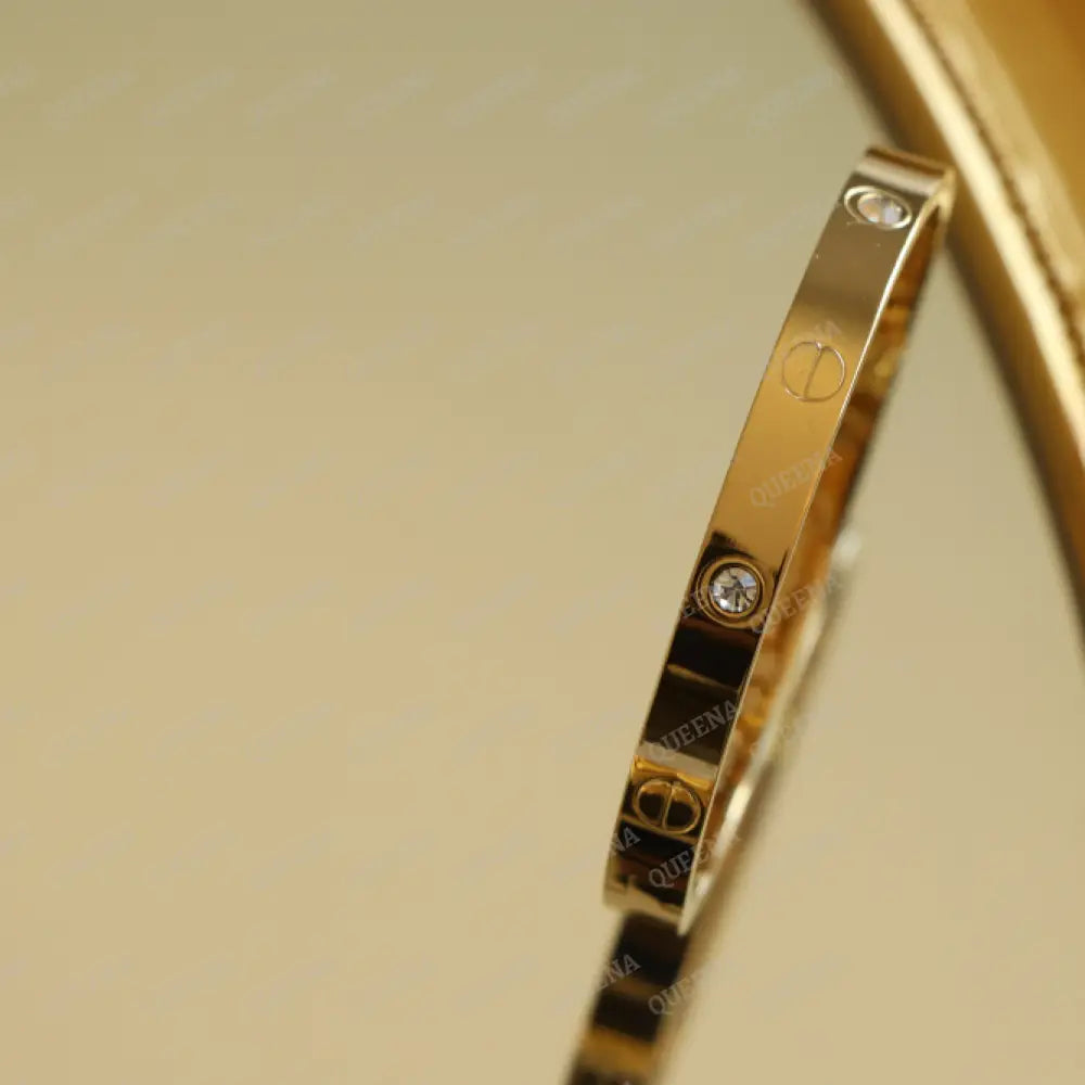 Iconic Bangle Love Bracelet With Crystal Diamonds - High Quality 18K Gold Plated Statement Piece