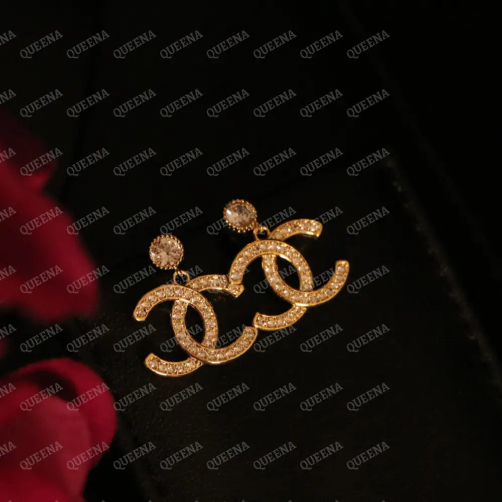 LUXE CH Stud Earrings Studded with Full Zircons earrings