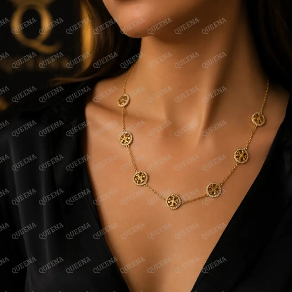 Luxe Talida Necklace Studded with Zircon - Necklaces