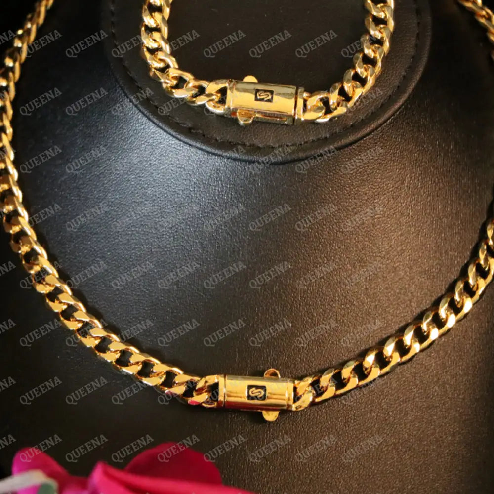 Luxury 18K Gold Plated Plain MONACO Half JEWELRY SET (Necklace + Bracelet) Jewelry Sets