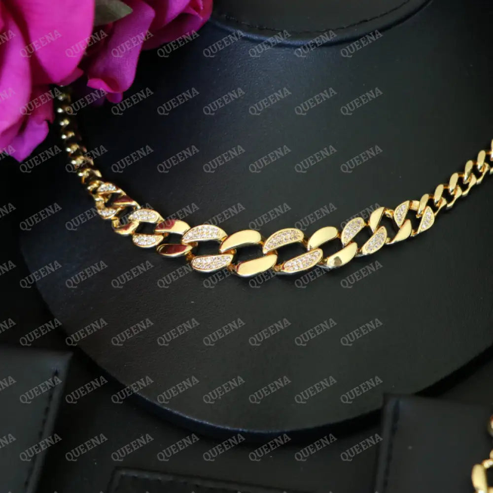 Luxury AL-Malekah Golden Janzeer Full JEWELRY SET - High Quality 21k Gold Plated Statement Piece Jewelry Sets