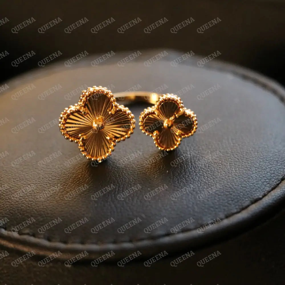 Luxury Clover RING - Between The Finger Ring - Adjustable (Free Size) Rings