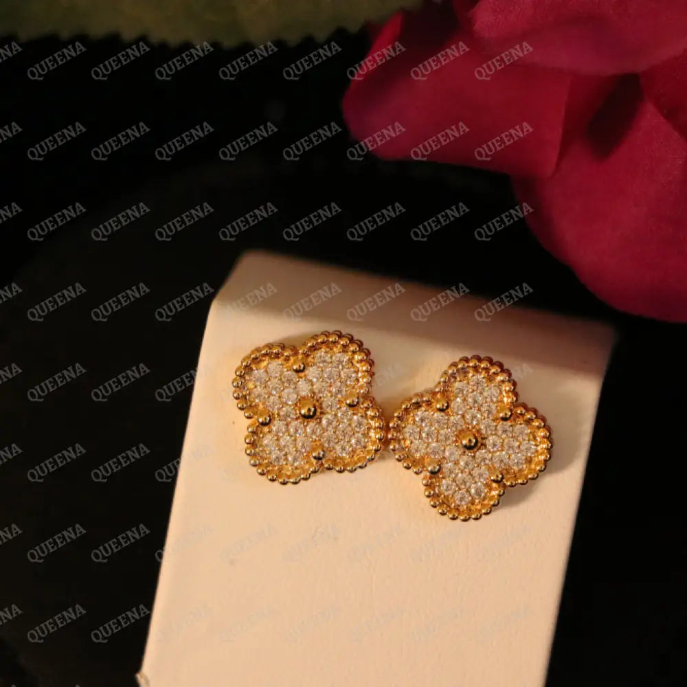 Luxury Rosa Flora Earrings Studded With Full Zircon Earrings