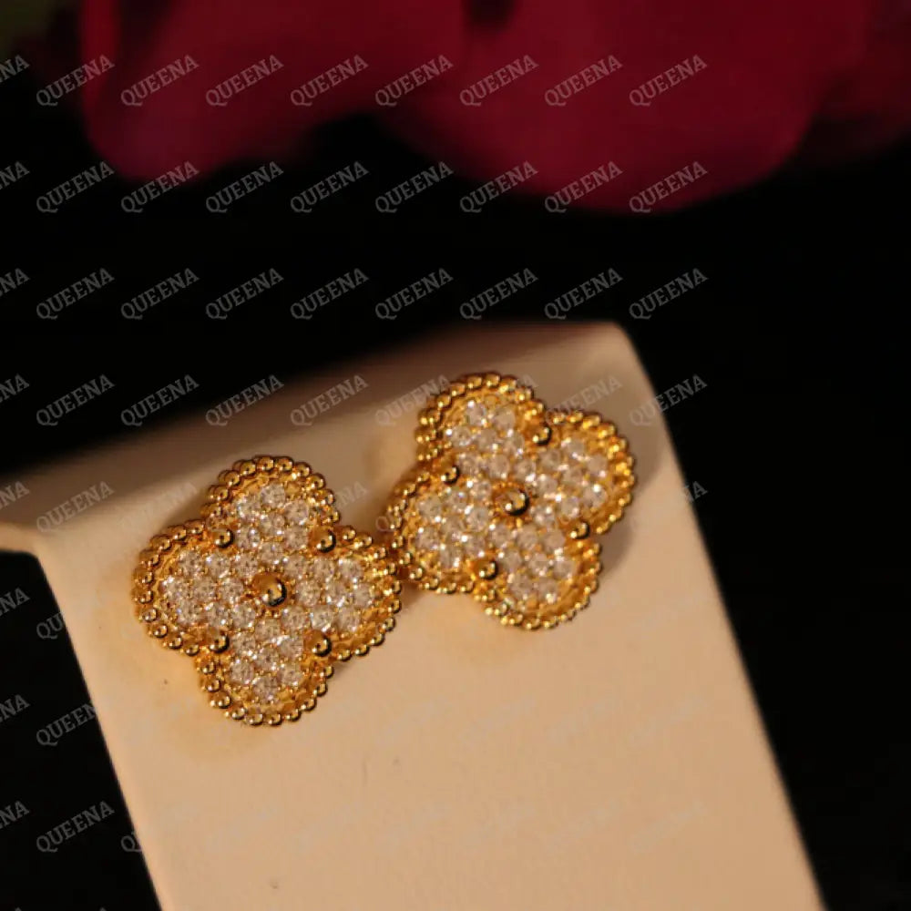 Luxury Rosa Flora Earrings Studded With Full Zircon Earrings