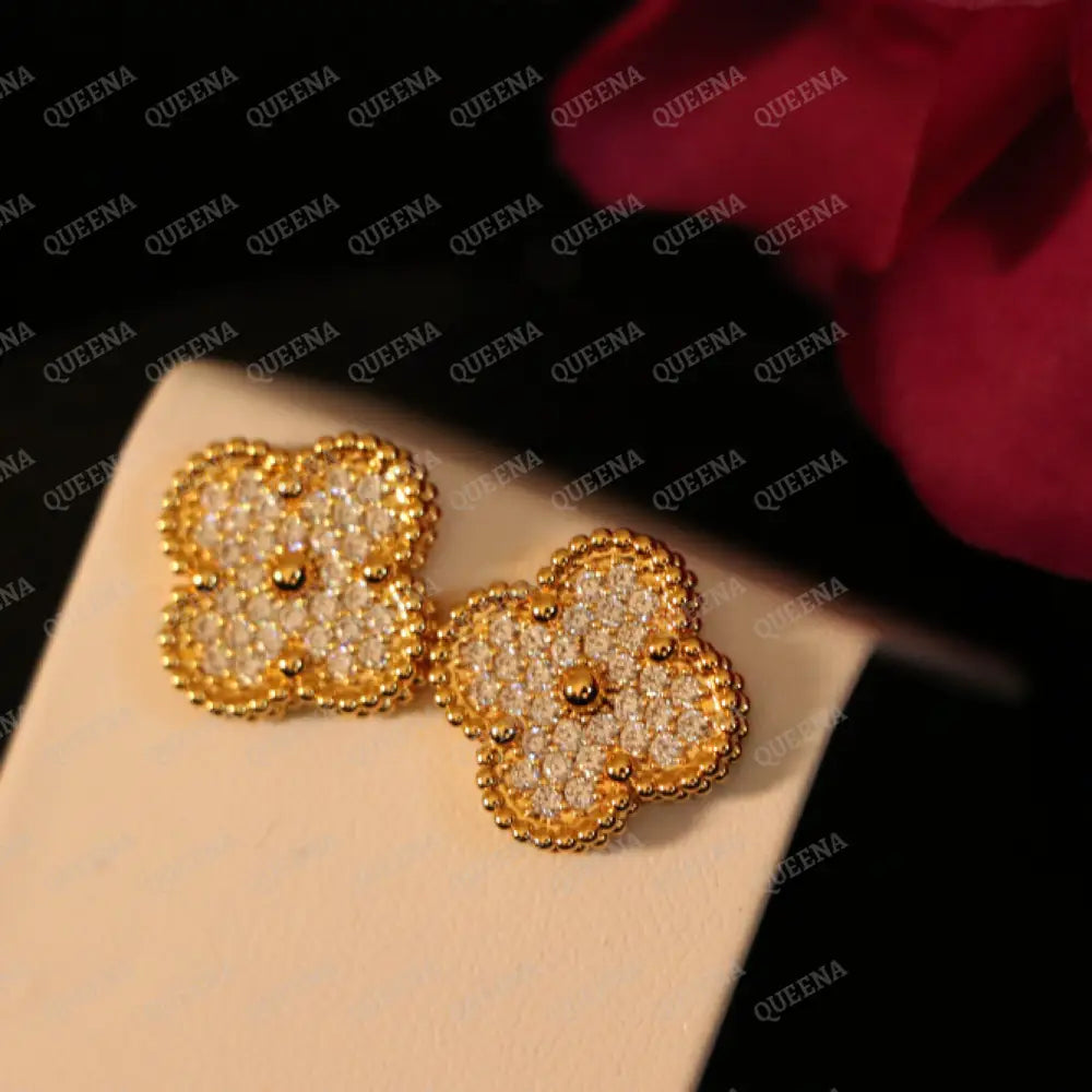 Luxury Rosa Flora Earrings Studded With Full Zircon Earrings