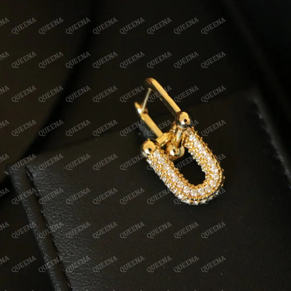 Luxury TEFFANIA JEWELRY FULL SET 3 Pieces Golden Paperlink Chain Studded with Gold Zircon Stones - High Quality 18k