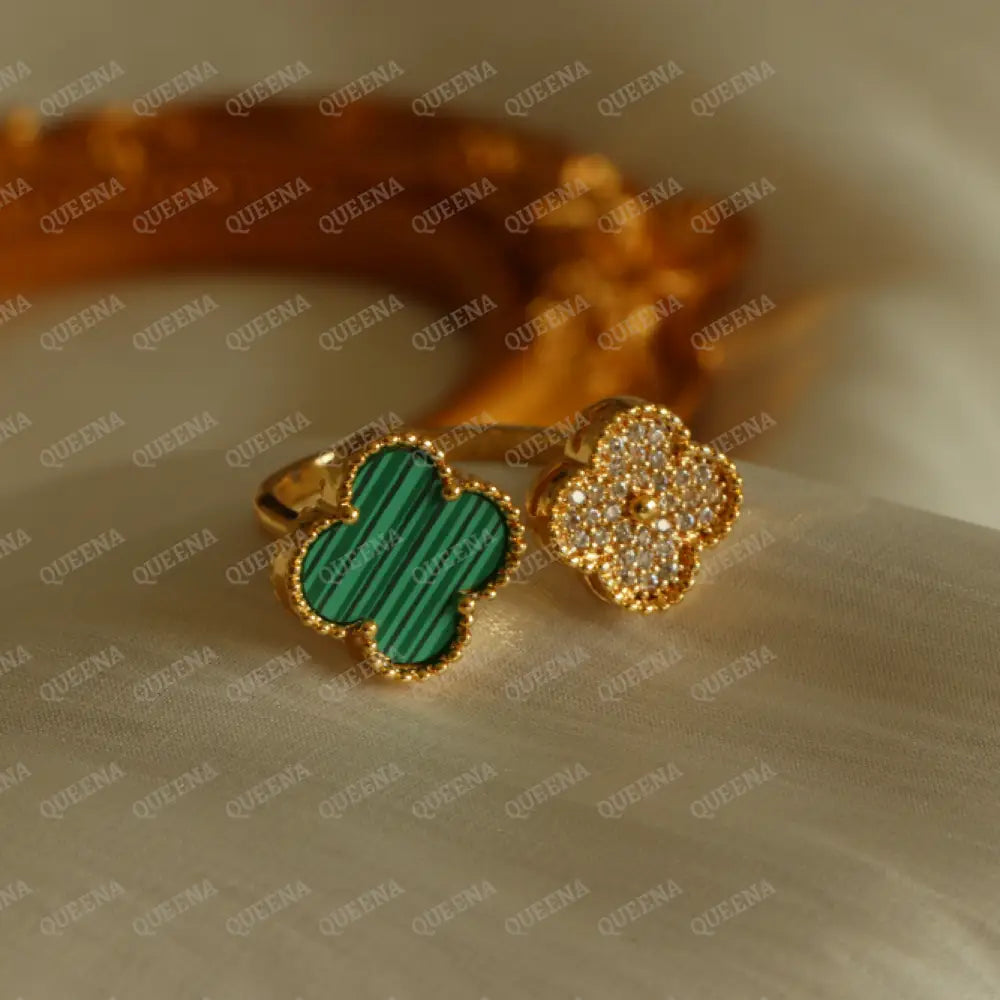 Luxury Zircon Vca Ring - Between The Finger Ring Adjustable (Free Size) Rings