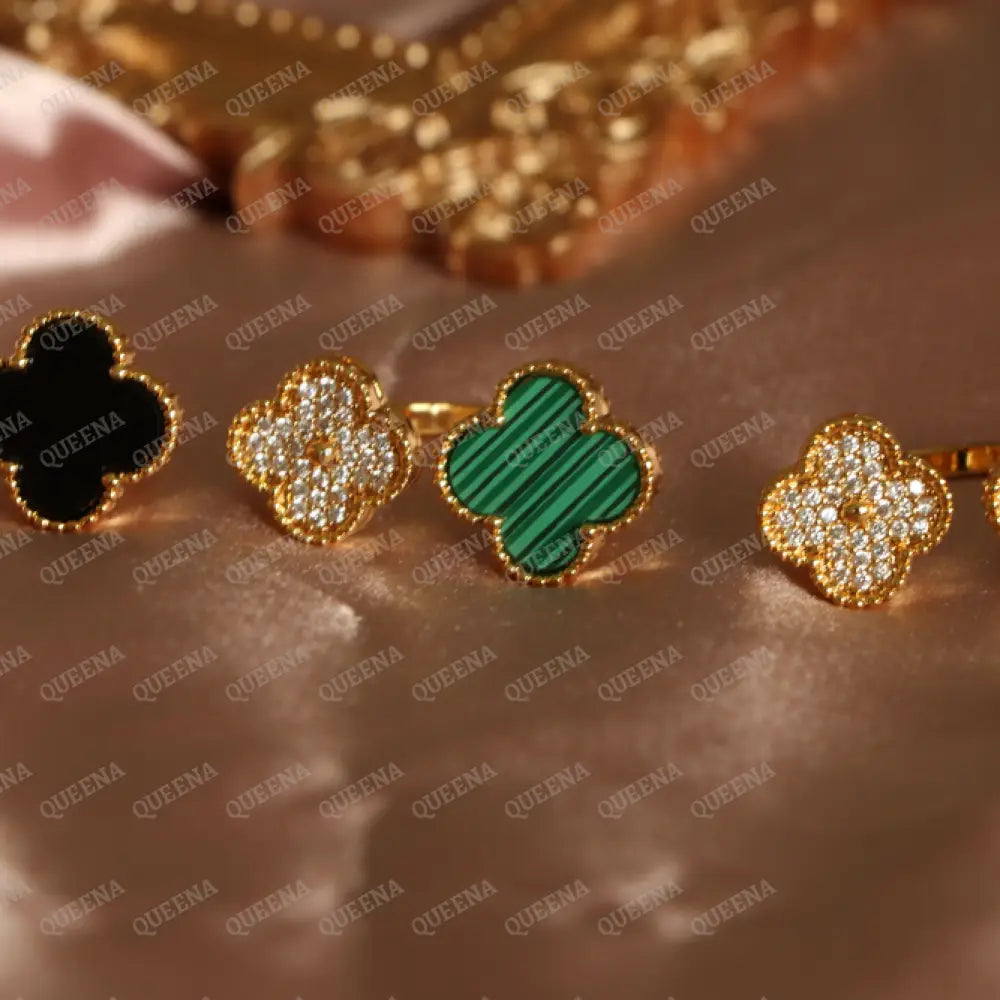 Luxury Zircon Vca Ring - Between The Finger Ring Adjustable (Free Size) Rings