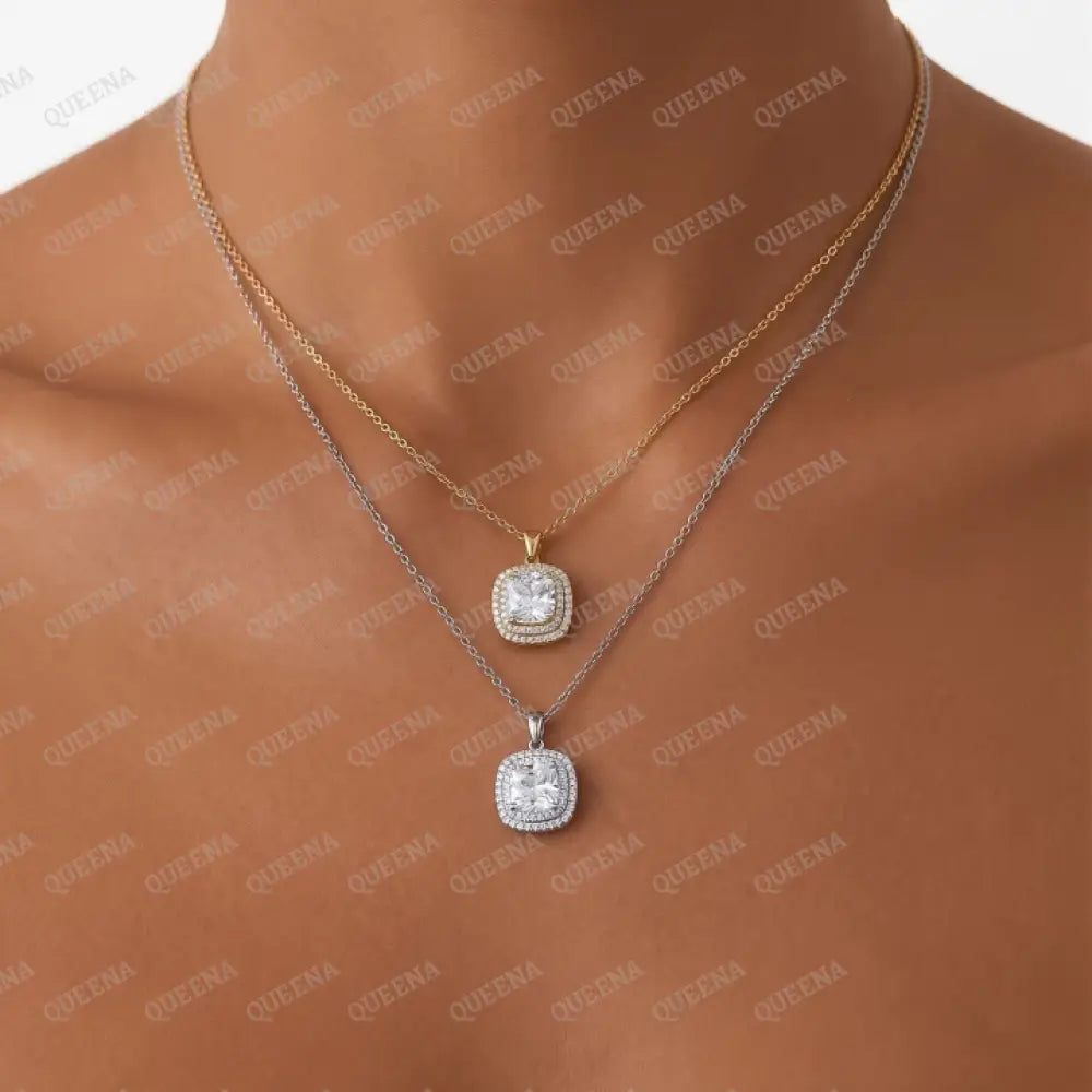 Sparkle Square Cut Zircon Necklace with Earrings Half Set - Jewelry Sets