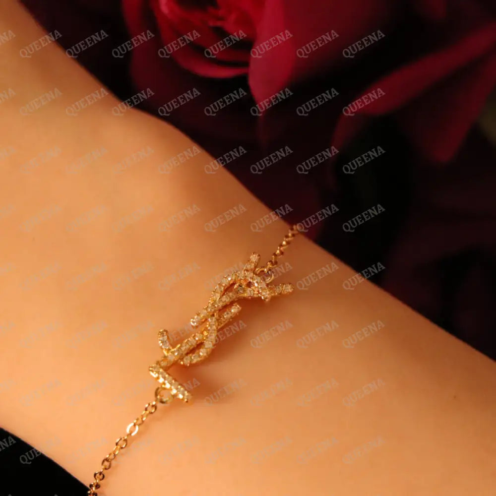 Sparkle YSL Bracelet Studded with Zircon Bracelet