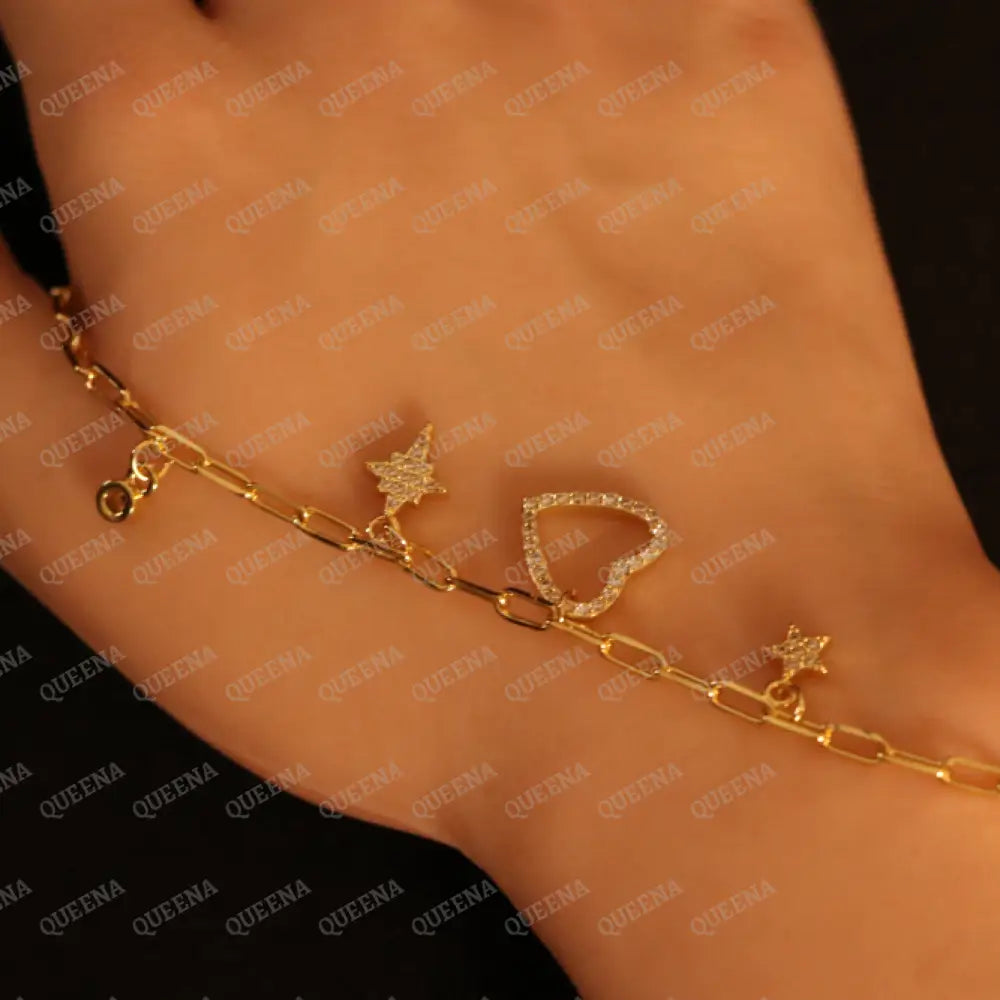 Sweetheart Charms Paperclip Bracelet - Bracelet