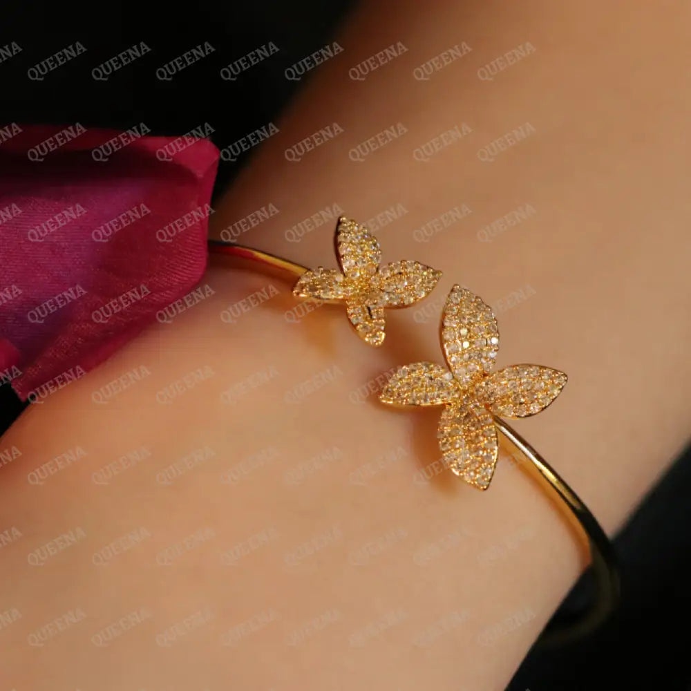 The Royal La Rose Floral Jewelry Set Studded with Full Zircon (Bangle + Ring) 8 Jewelry Sets