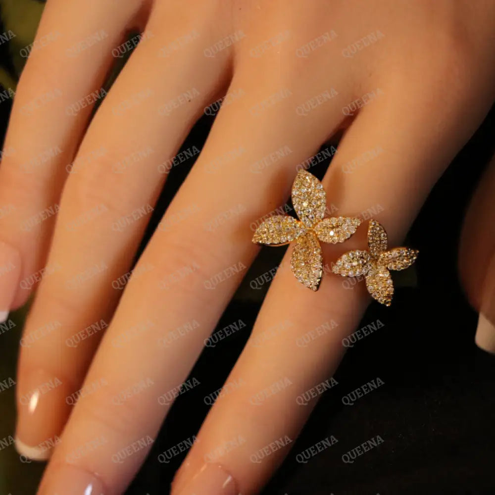 The Royal La Rose Floral Jewelry Set Studded with Full Zircon (Bangle + Ring) 8 Jewelry Sets