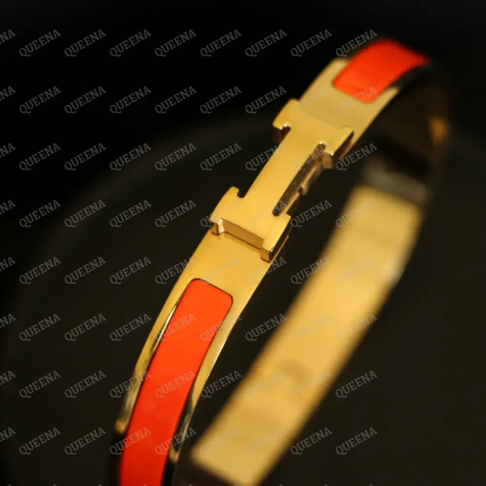Trendy Orange H Bangle Bracelet