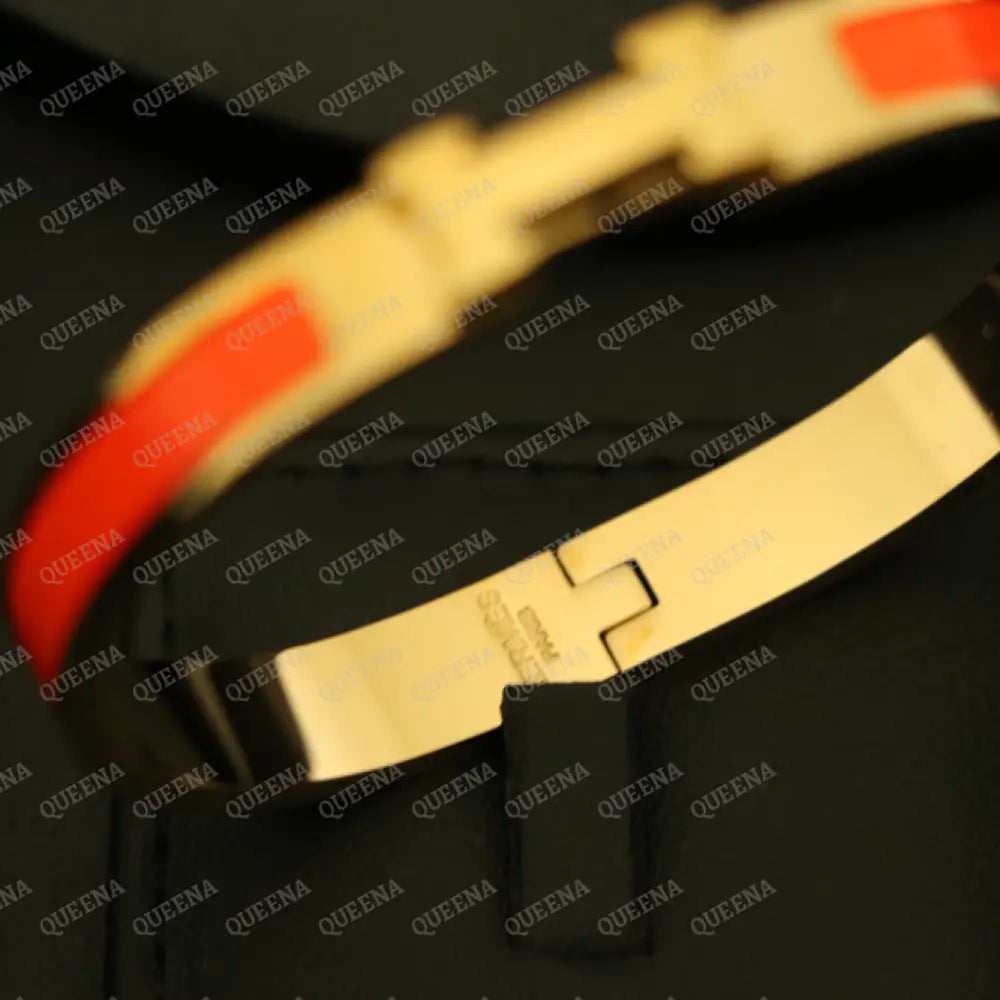 Trendy Orange H Bangle Bracelet