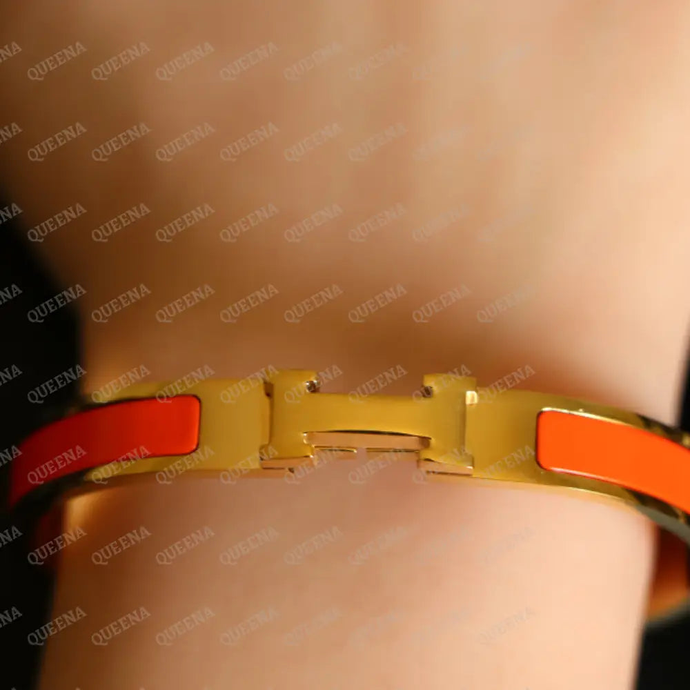 Trendy Orange H Bangle Bracelet