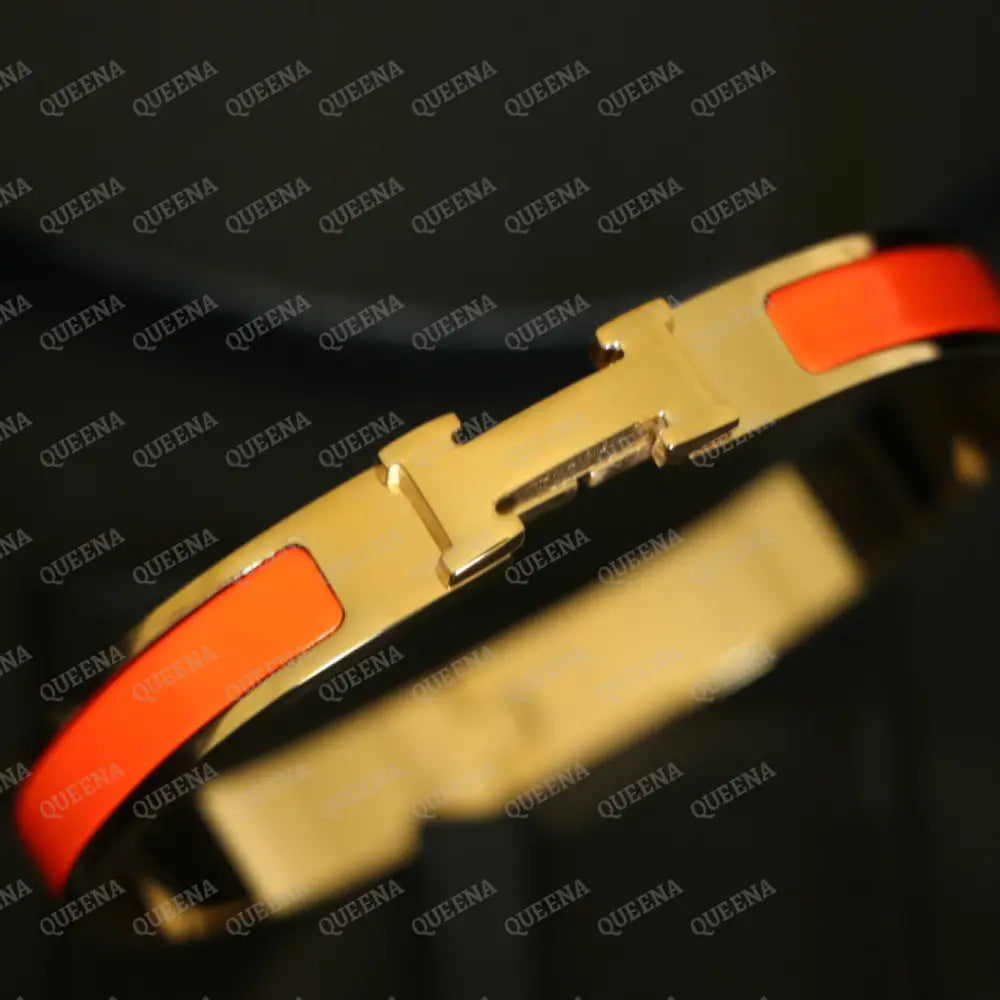Trendy Orange H Bangle Bracelet