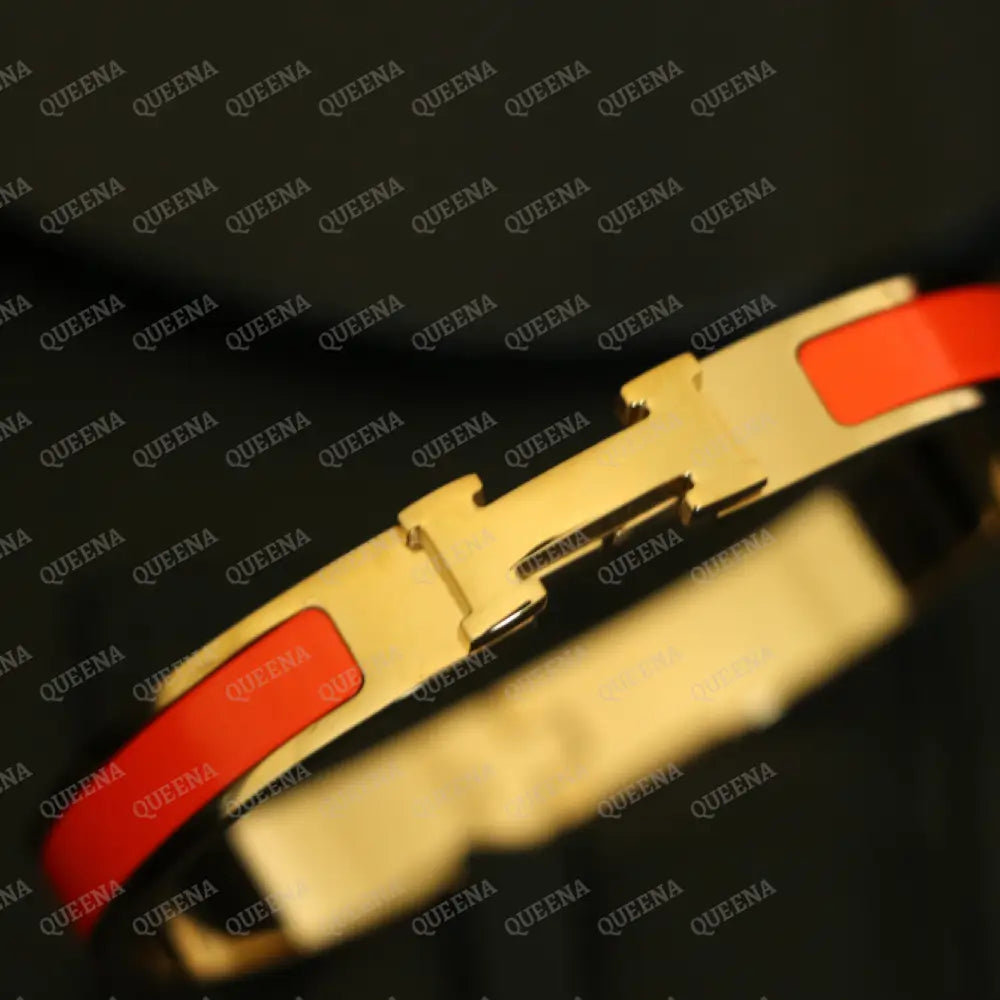 Trendy Orange H Bangle Bracelet