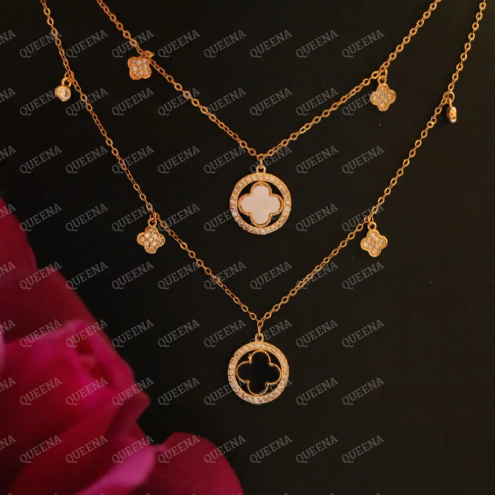 Unique Circular Clover Chocker Necklace Necklaces